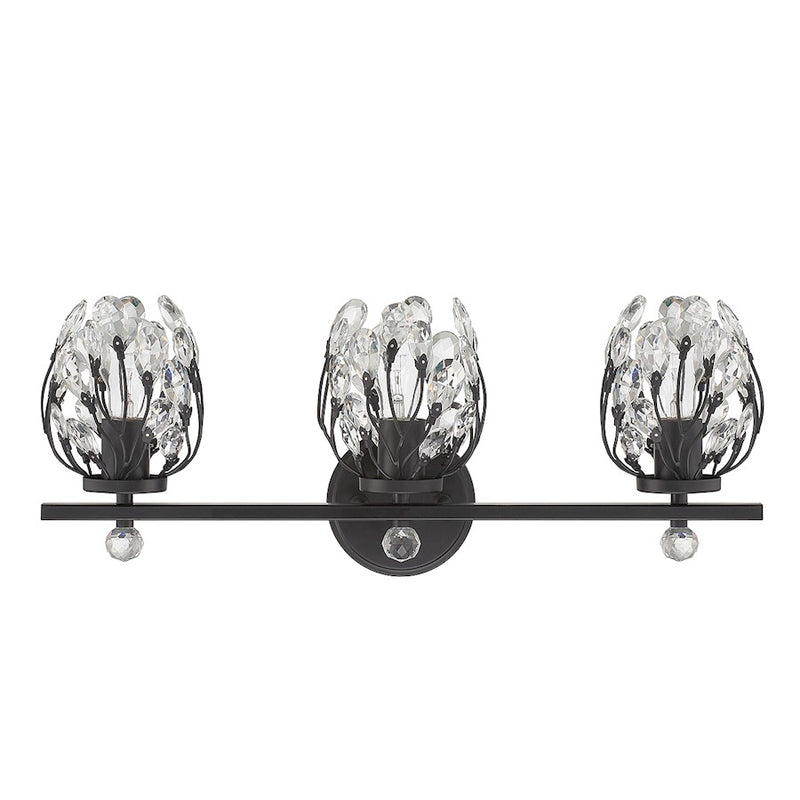 Savoy House Moreno 3-Light Bathroom Vanity Light, Matte Black