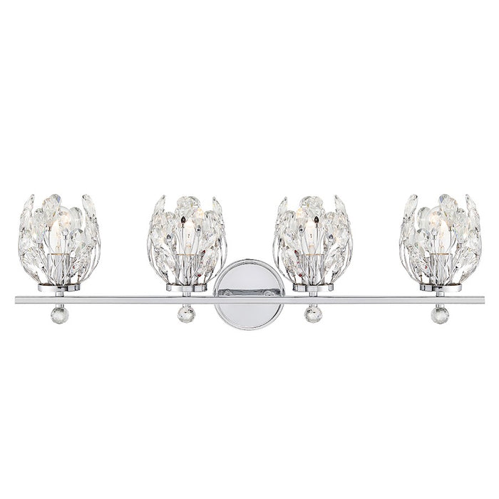 Savoy House Moreno 4-Light Bathroom Vanity Light, Chrome - 8-6601-4-11