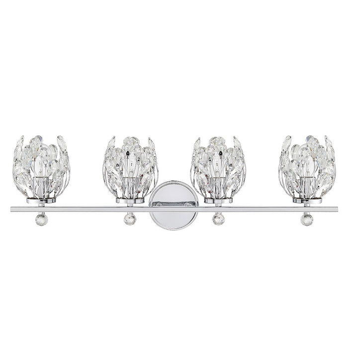 Savoy House Moreno 4-Light Bathroom Vanity Light, Chrome