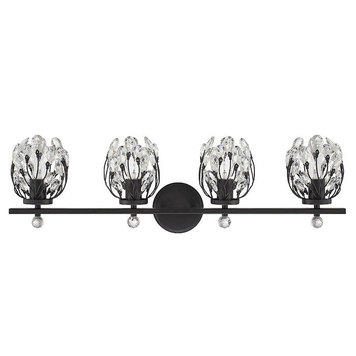 Savoy House Moreno 4-Light Bathroom Vanity Light, Matte Black