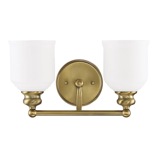 Savoy House Melrose 2-Light Bathroom Vanity Light, Warm Brass