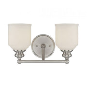 Savoy House Melrose 2-Light Bathroom Vanity Light, Satin Nickel - 8-6836-2-SN