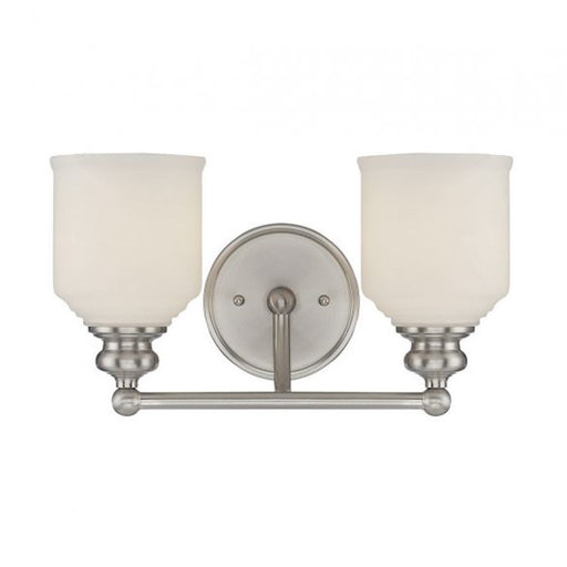 Savoy House Melrose 2-Light Bathroom Vanity Light, Satin Nickel - 8-6836-2-SN