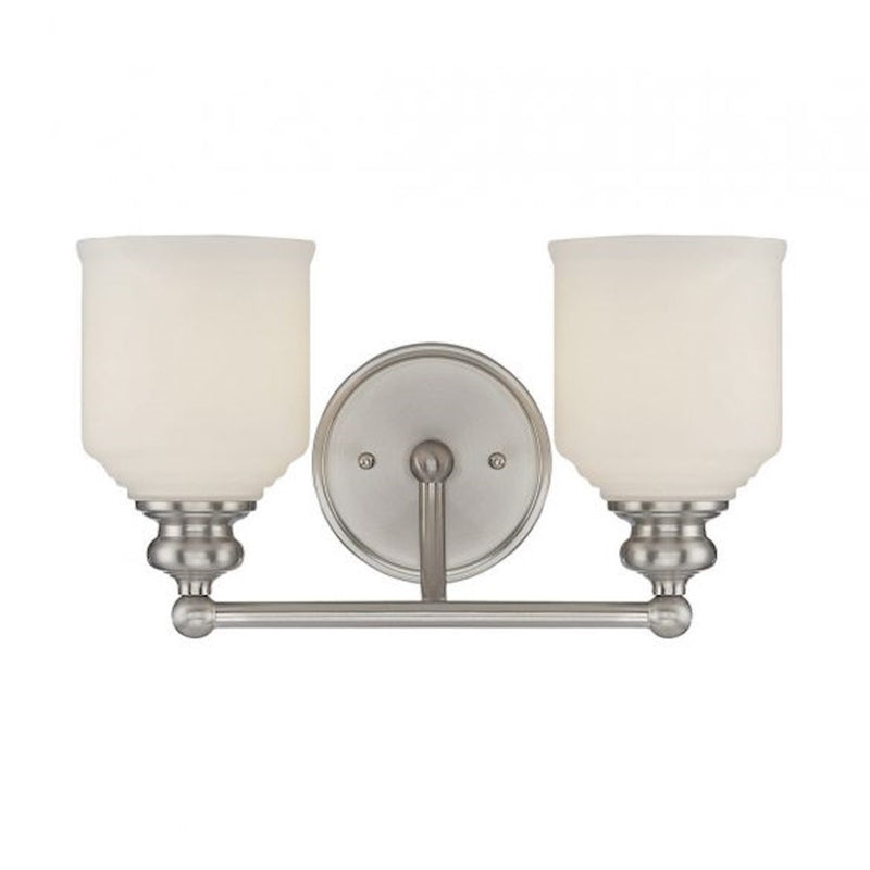 Savoy House Melrose 2-Light Bathroom Vanity Light, Satin Nickel