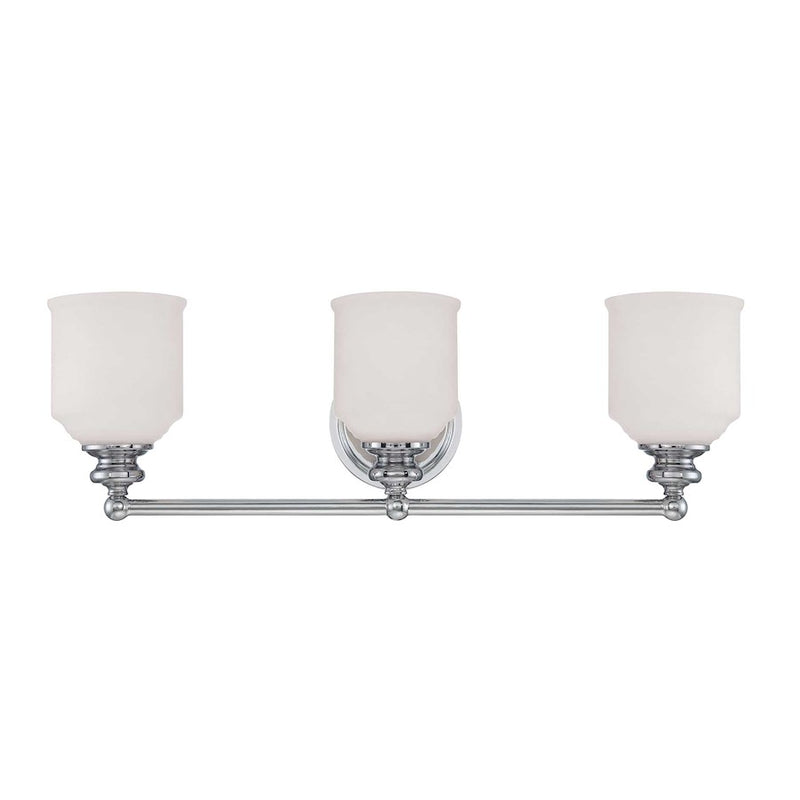 Savoy House Melrose 3-Light Bathroom Vanity Light, Polished Chrome