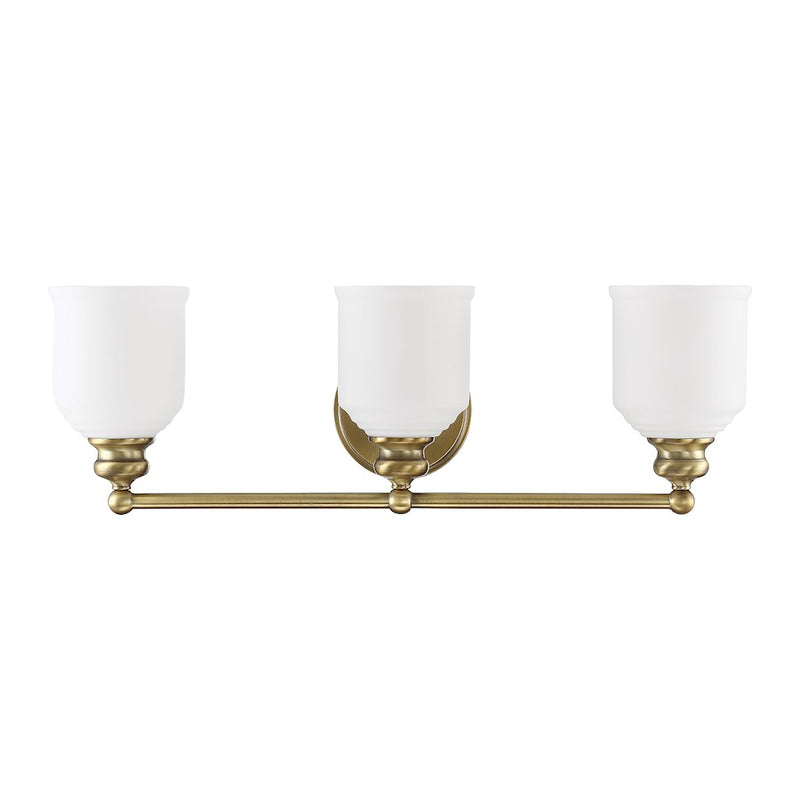 Savoy House Melrose 3-Light Bathroom Vanity Light, Warm Brass