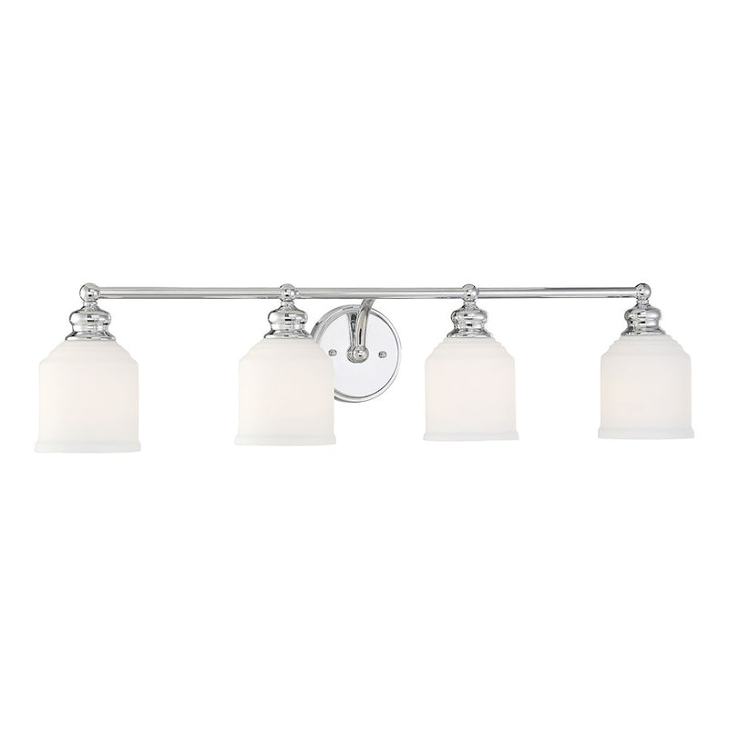 Savoy House Melrose 4-Light Bathroom Vanity Light, Polished Chrome