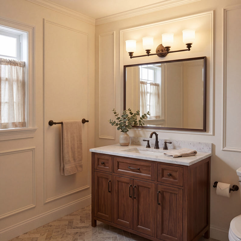 Savoy House Melrose 4-Light Bathroom Vanity Light, English Bronze