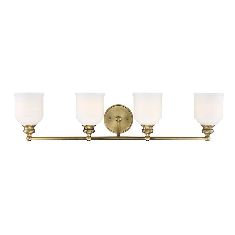 Savoy House Melrose 4-Light Bathroom Vanity Light, Warm Brass - 8-6836-4-322