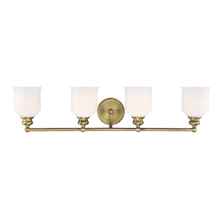 Savoy House Melrose 4-Light Bathroom Vanity Light, Warm Brass - 8-6836-4-322