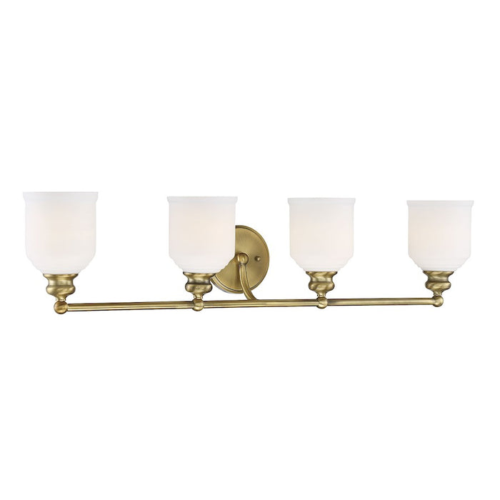 Savoy House Melrose 4-Light Bathroom Vanity Light, Warm Brass