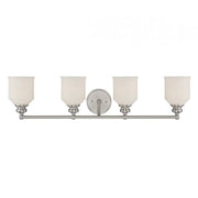 Savoy House Melrose 4-Light Bathroom Vanity Light, Satin Nickel - 8-6836-4-SN