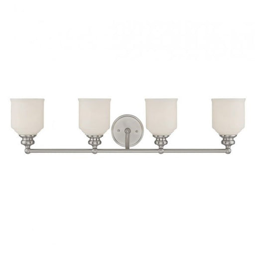 Savoy House Melrose 4-Light Bathroom Vanity Light, Satin Nickel - 8-6836-4-SN