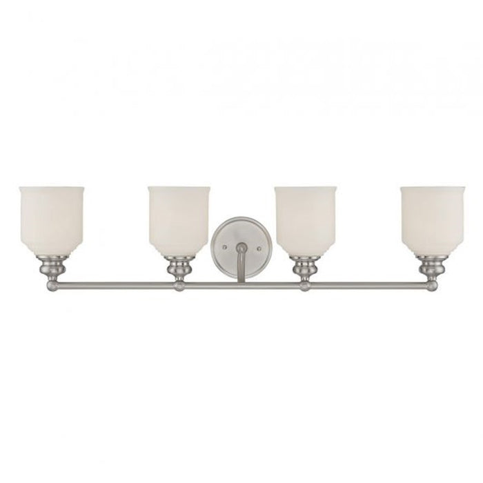 Savoy House Melrose 4-Light Bathroom Vanity Light, Satin Nickel - 8-6836-4-SN