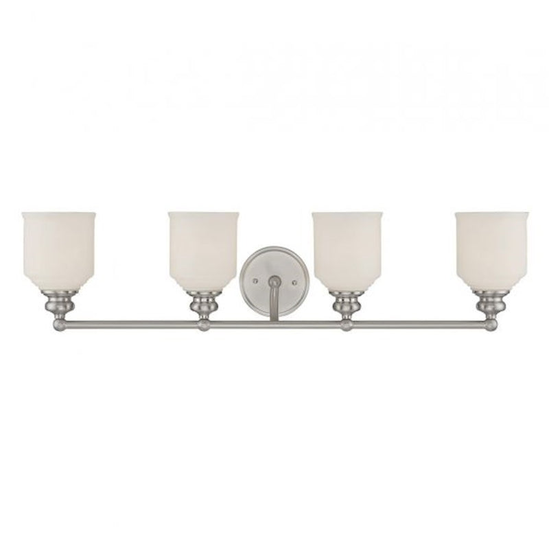 Savoy House Melrose 4-Light Bathroom Vanity Light, Satin Nickel