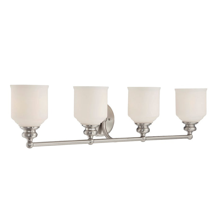 Savoy House Melrose 4-Light Bathroom Vanity Light, Satin Nickel