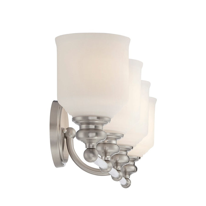 Savoy House Melrose 4-Light Bathroom Vanity Light, Satin Nickel