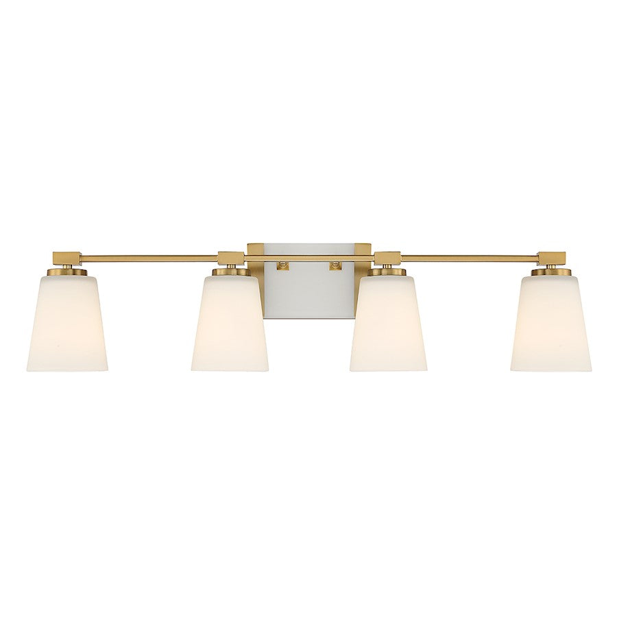 Savoy House Darby 4-Light Bathroom Vanity Light, Warm Brass - 8-6901-4-322