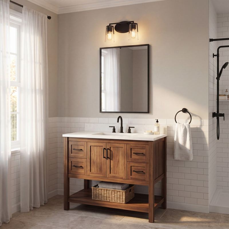 Savoy House Sacremento 2-Light Bathroom Vanity Light, Black