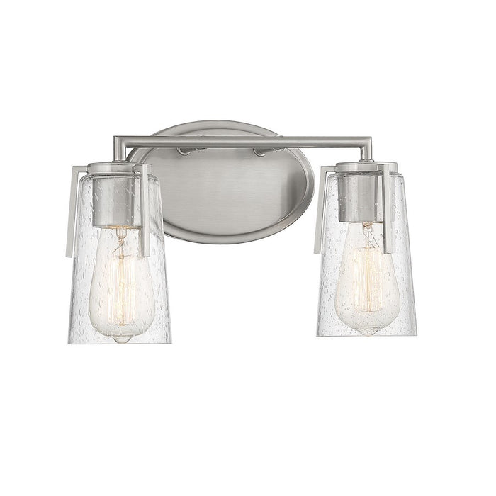 Savoy House Sacremento 2-Light Bathroom Vanity Light, Satin Nickel