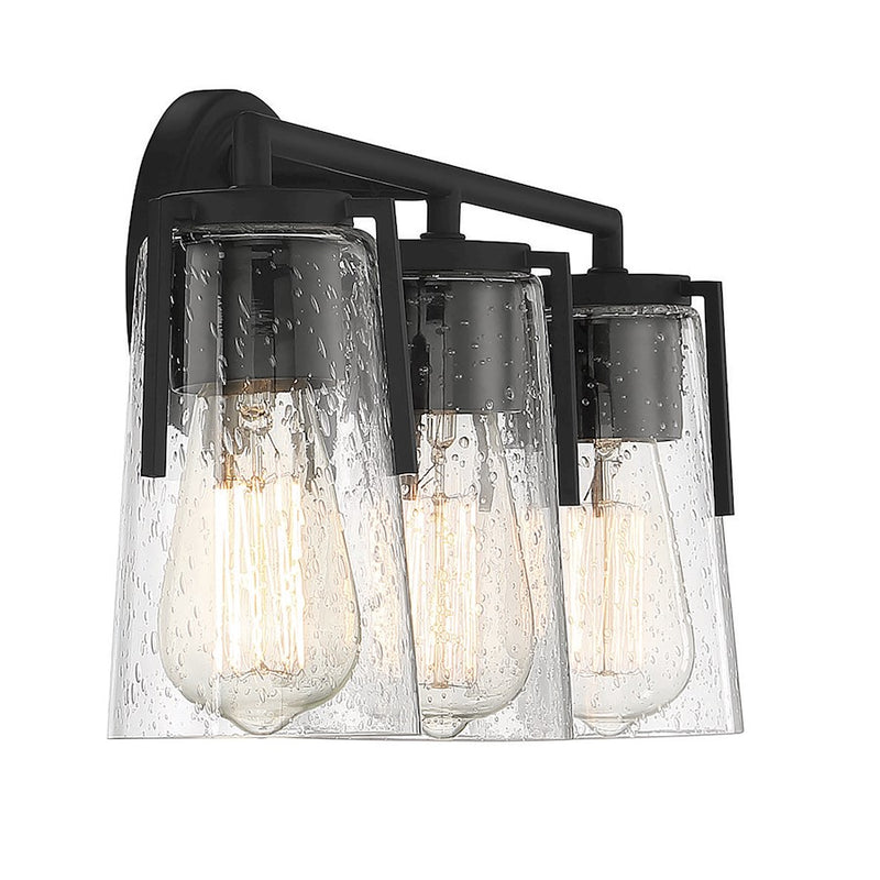Savoy House Sacremento 3-Light Bathroom Vanity Light, Black