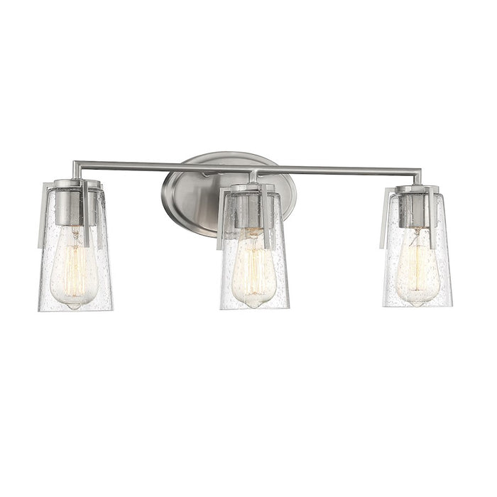 Savoy House Sacremento 3-Light Bathroom Vanity Light, Satin Nickel