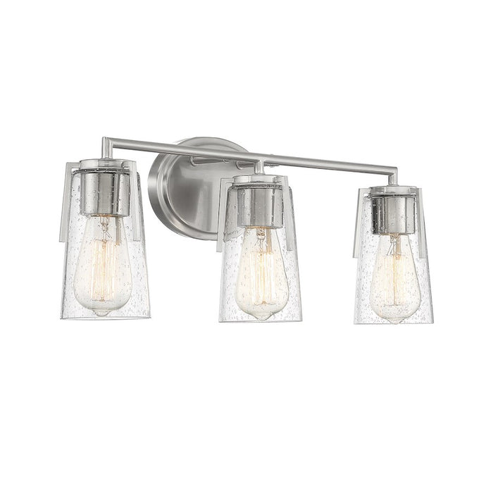 Savoy House Sacremento 3-Light Bathroom Vanity Light, Satin Nickel