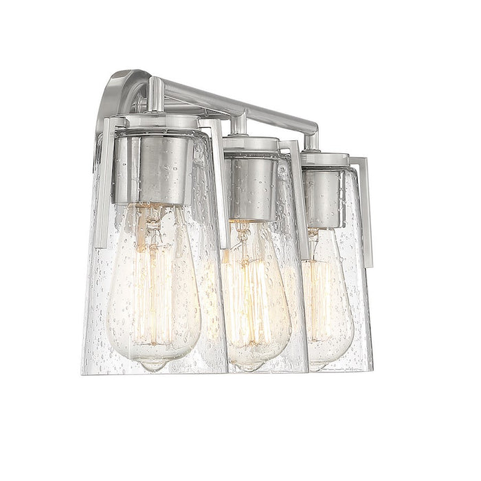 Savoy House Sacremento 3-Light Bathroom Vanity Light, Satin Nickel