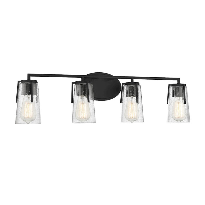 Savoy House Sacremento 4-Light Bathroom Vanity Light, Black