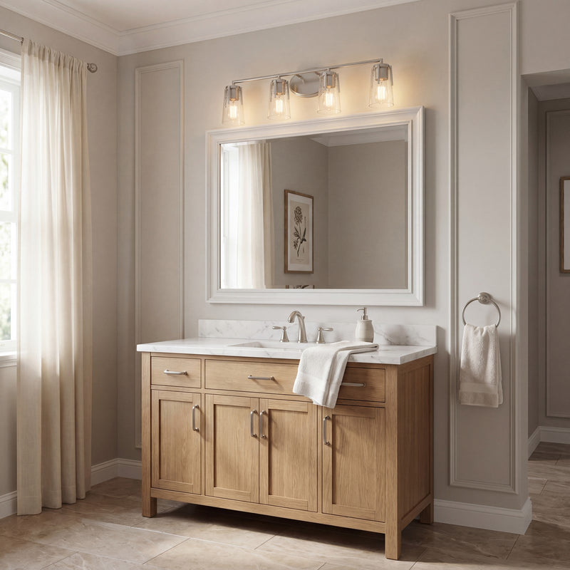 Savoy House Sacremento 4-Light Bathroom Vanity Light, Satin Nickel