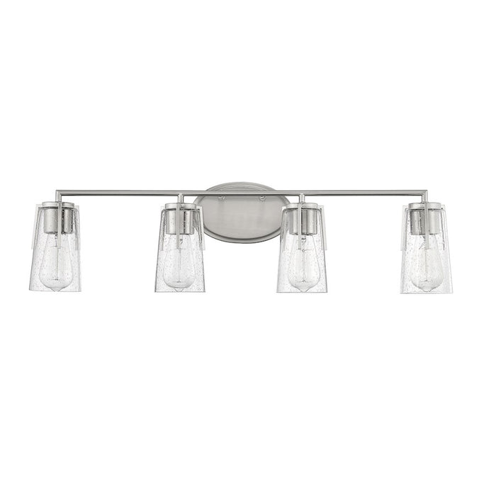 Savoy House Sacremento 4-Light Bathroom Vanity Light, Satin Nickel