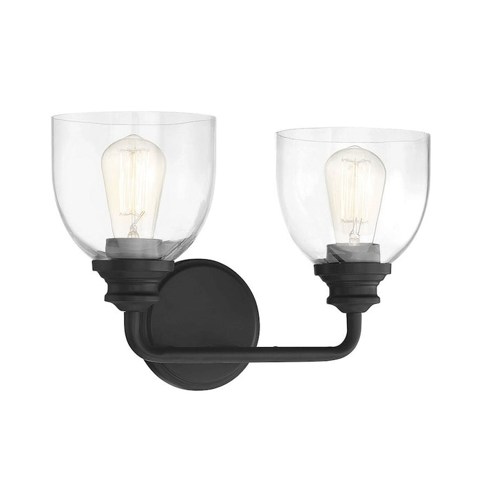 Savoy House Vale 2-Light Bathroom Vanity Light, Black