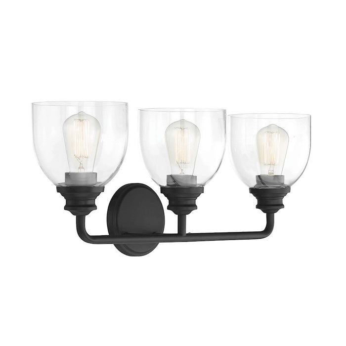 Savoy House Vale 3-Light Bathroom Vanity Light, Black