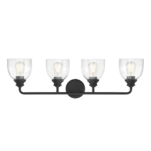 Savoy House Vale 4-Light Bathroom Vanity Light, Black - 8-7205-4-BK