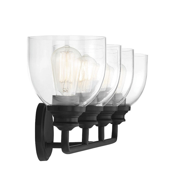 Savoy House Vale 4-Light Bathroom Vanity Light, Black