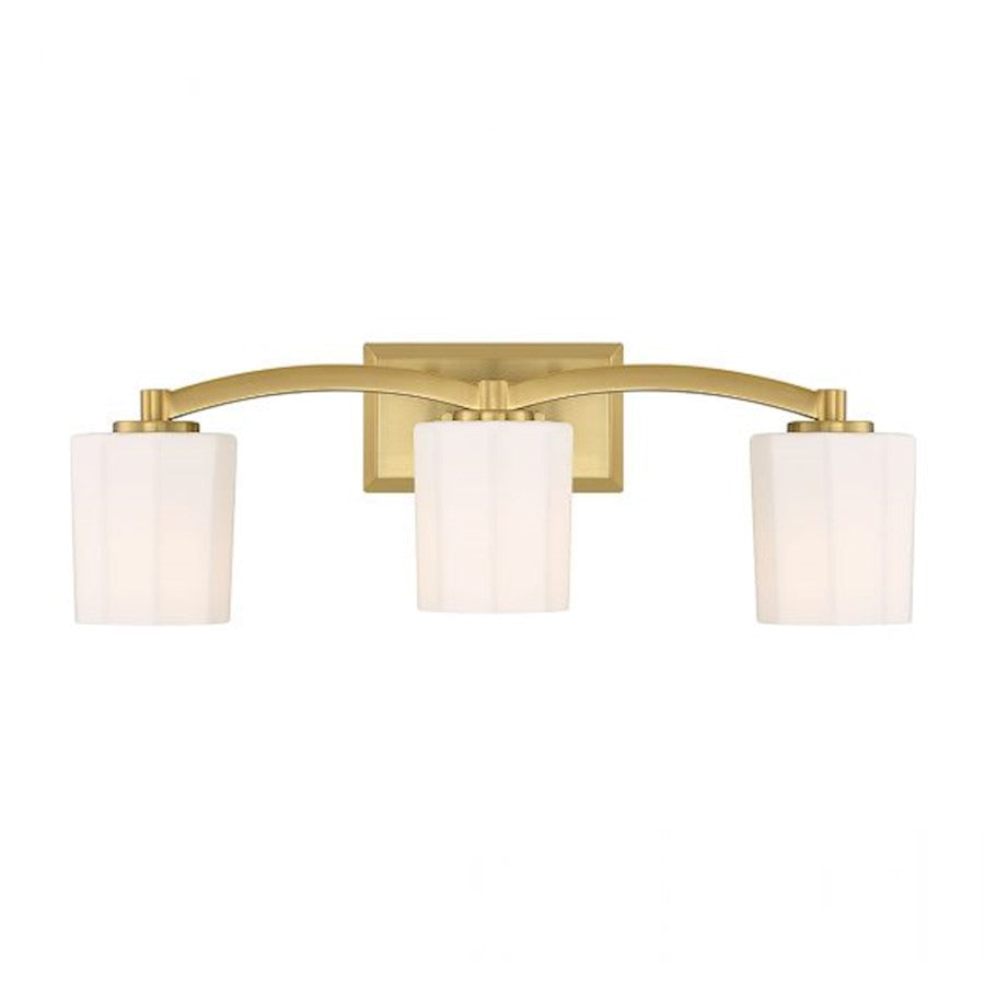 Savoy House Whitney 3-Light Bathroom Vanity Light, Warm Brass - 8-7710-3-322