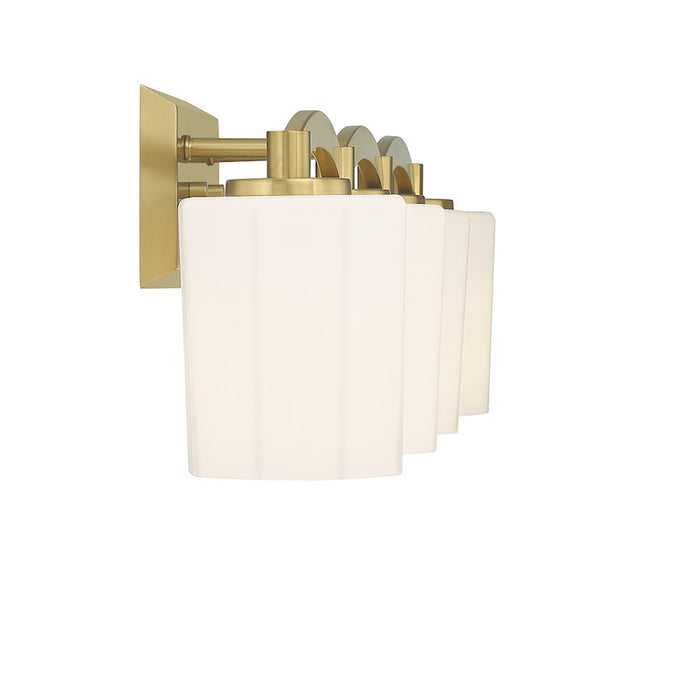 Savoy House Whitney 4-Light Bathroom Vanity Light, Warm Brass