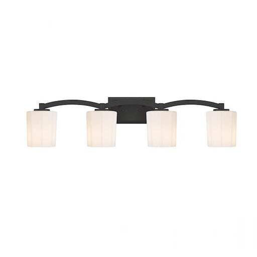 Savoy House Whitney 4-Light Bathroom Vanity Light, Matte Black - 8-7710-4-BK