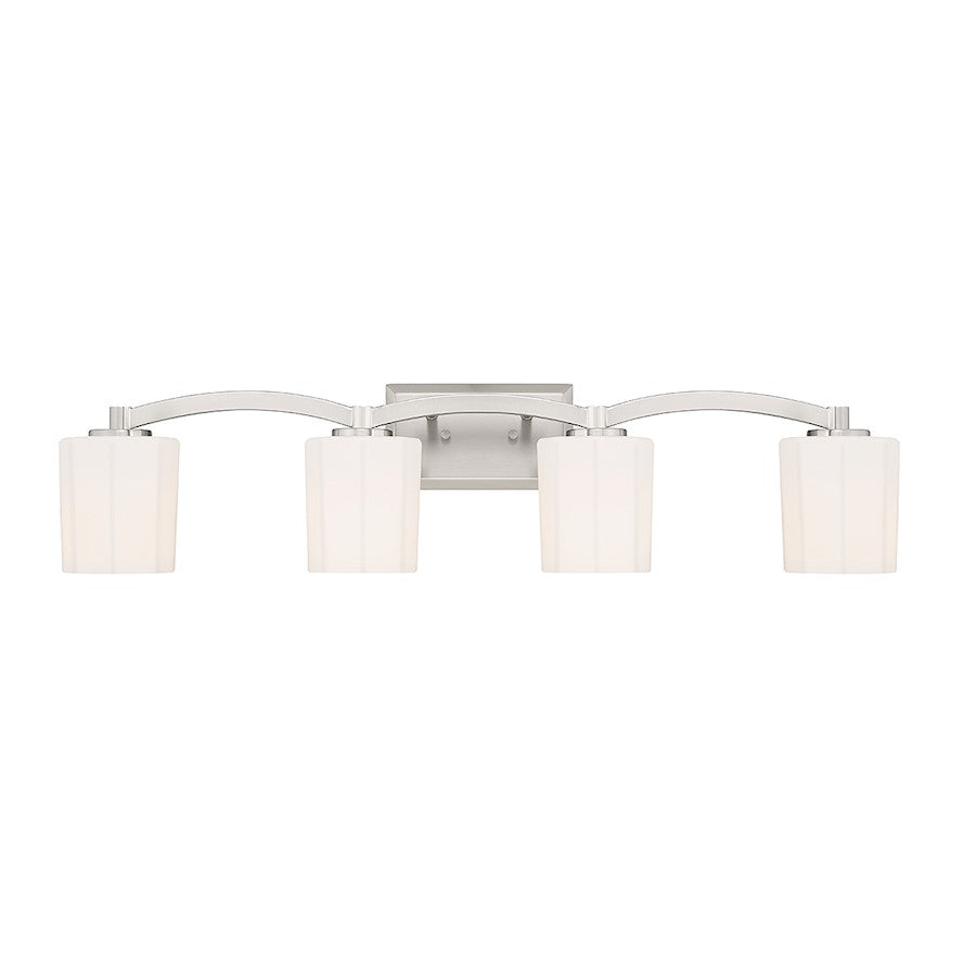 Savoy House Whitney 4-Light Bathroom Vanity Light, Satin Nickel - 8-7710-4-SN