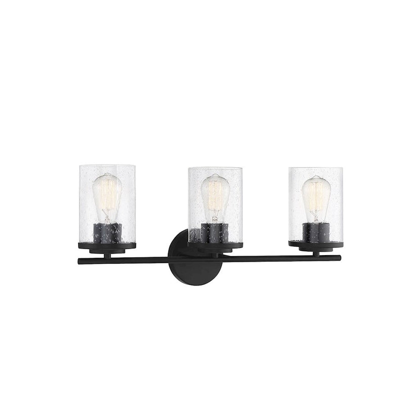 Savoy House Marshall 3-Light Bathroom Vanity Light, Matte Black