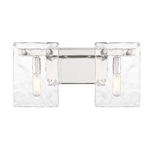 Savoy House Genry 2 Light Bath, Polished Nickel/Handmade Water - 8-8204-2-109