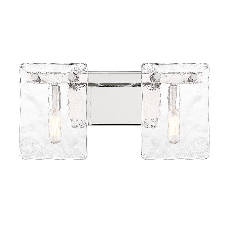 Savoy House Genry 2 Light Bath, Polished Nickel/Handmade Water - 8-8204-2-109