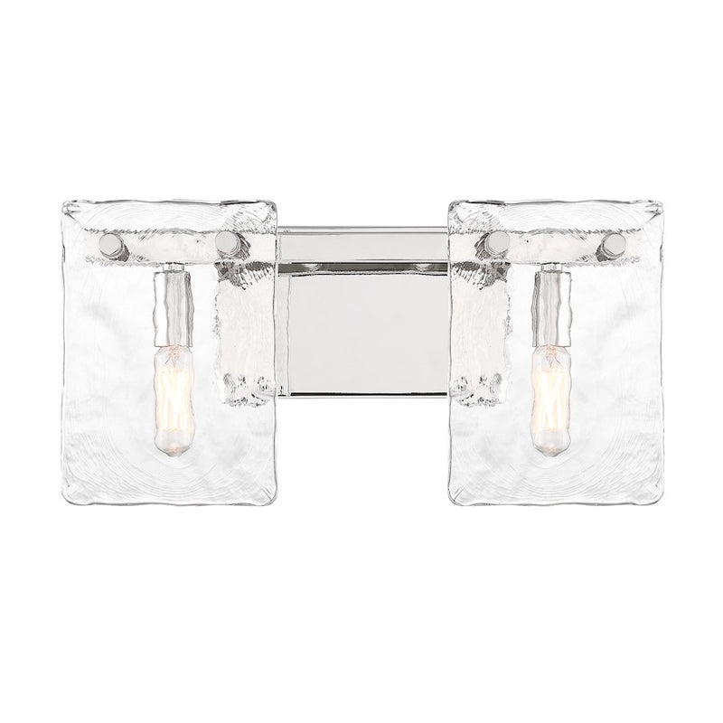 Savoy House Genry 2 Light Bath, Polished Nickel/Handmade Water