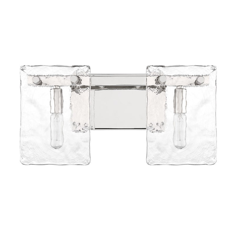 Savoy House Genry 2 Light Bath, Polished Nickel/Handmade Water