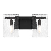 Savoy House Genry 2 Light Bath, Matte Black/Handmade Water - 8-8204-2-BK
