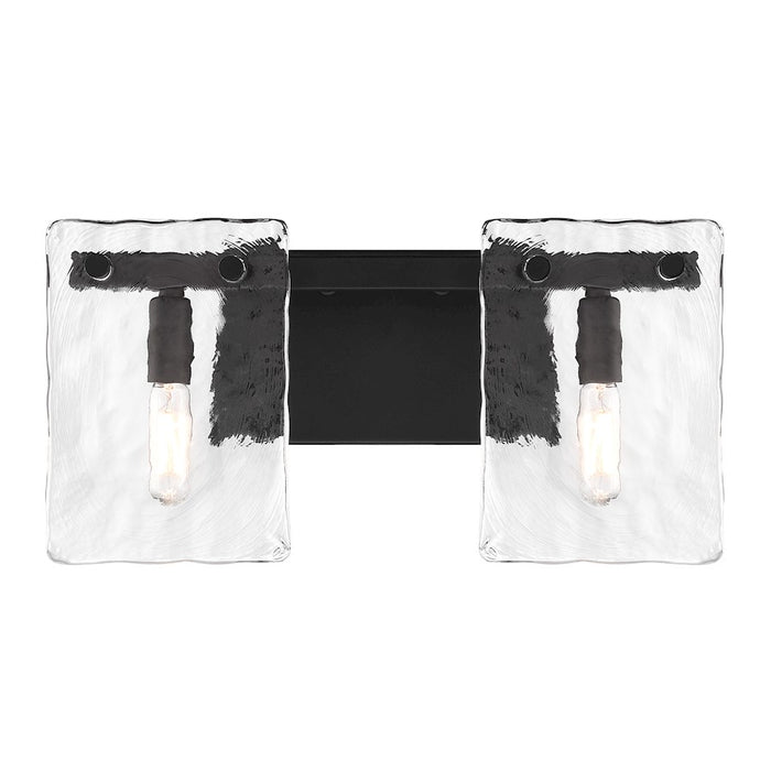 Savoy House Genry 2 Light Bath, Matte Black/Handmade Water - 8-8204-2-BK