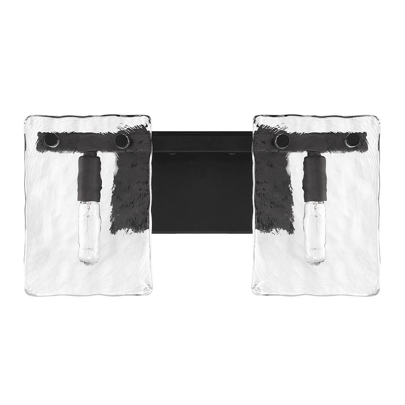 Savoy House Genry 2 Light Bath, Matte Black/Handmade Water