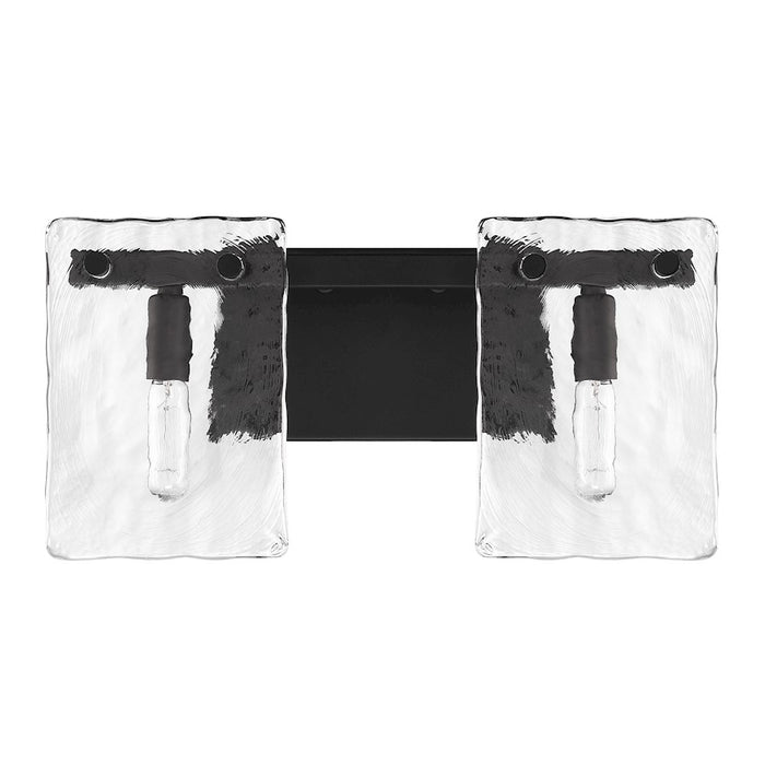 Savoy House Genry 2 Light Bath, Matte Black/Handmade Water