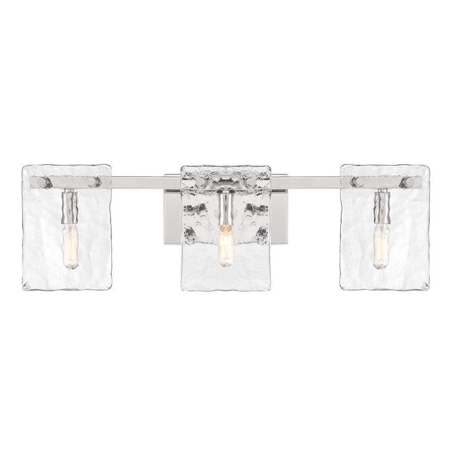 Savoy House Genry 3 Light Bath, Polished Nickel/Handmade Water - 8-8204-3-109