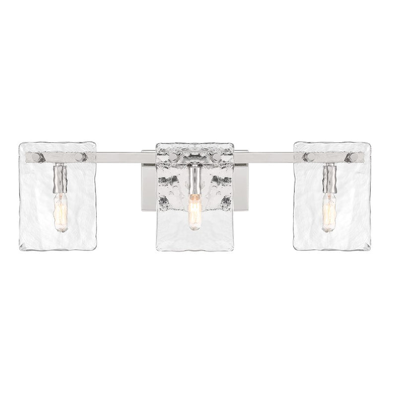 Savoy House Genry 3 Light Bath, Polished Nickel/Handmade Water